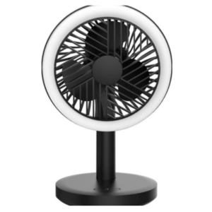 Rechargeable Mini table fan with Round Led Lamp